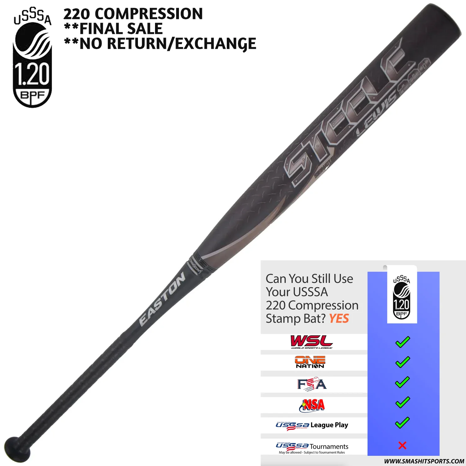 2021 Easton Steele Lewis 220 Signature 12.75" Loaded USSSA Slowpitch Softball Bat SP21SLL