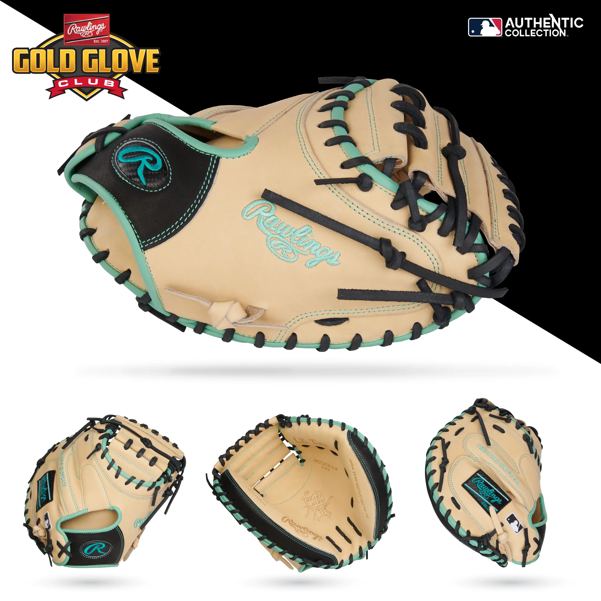 2023 Rawlings Heart of the Hide 33ā³ May23' Gold Glove Club Catchers Glove - PROCM33CBM