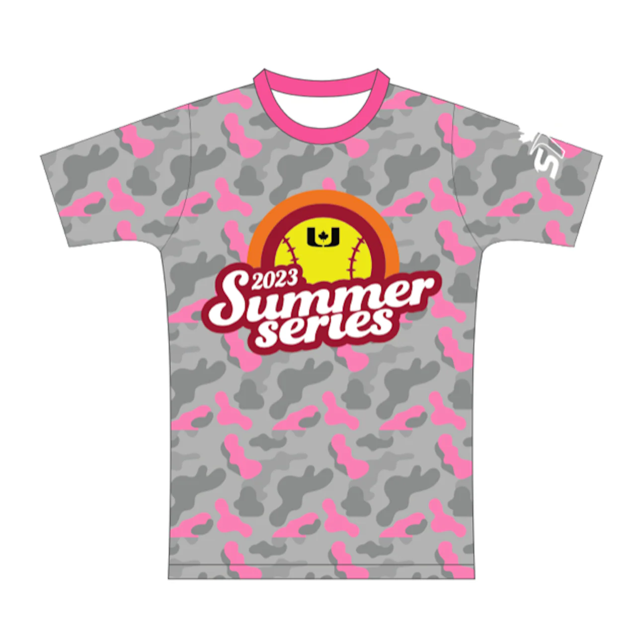 2023 UTM Branded Full Dye Event Souvenir Shirt - 2023-UTM-SUMMER-SERIES-PINK-CAMO-PERFORMANCE-SOUVENIR