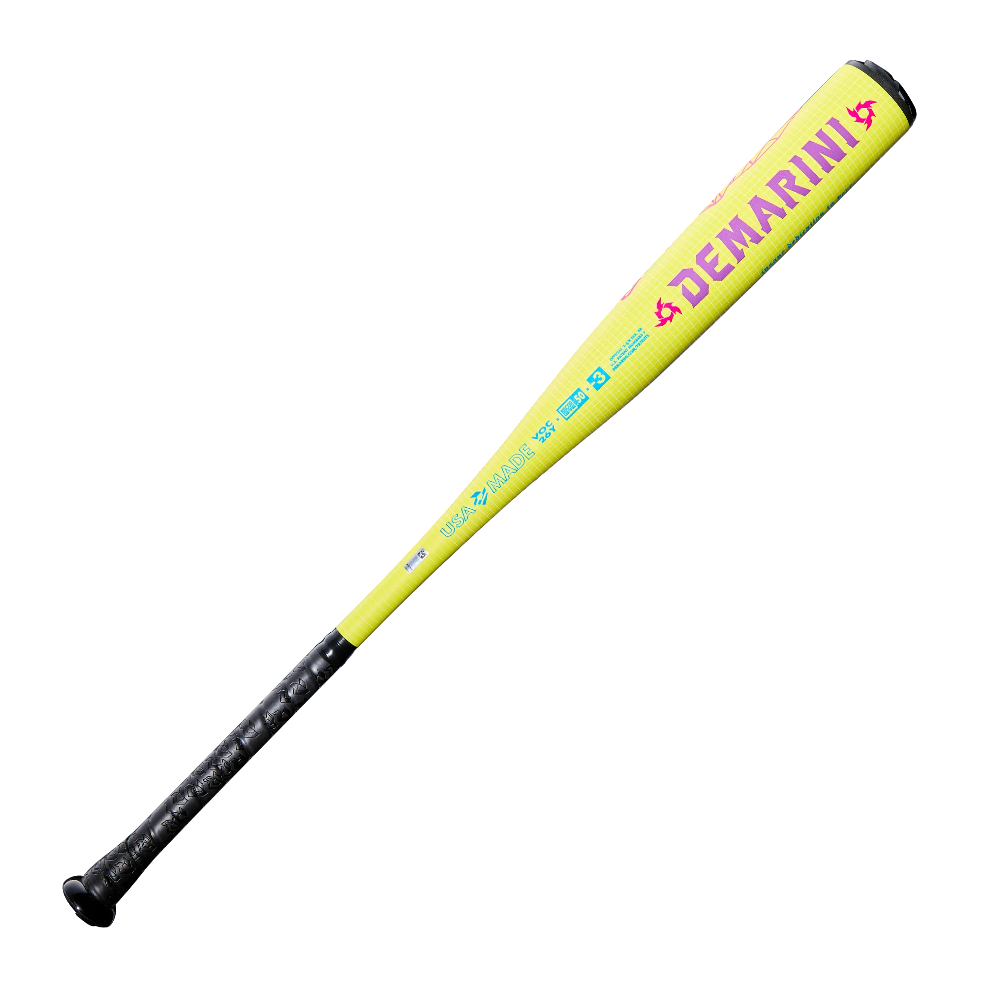 2026 DeMarini Solar Yellow Voodoo One Piece (-3) BBCOR Baseball Bat - WBD2651010 - Image 3