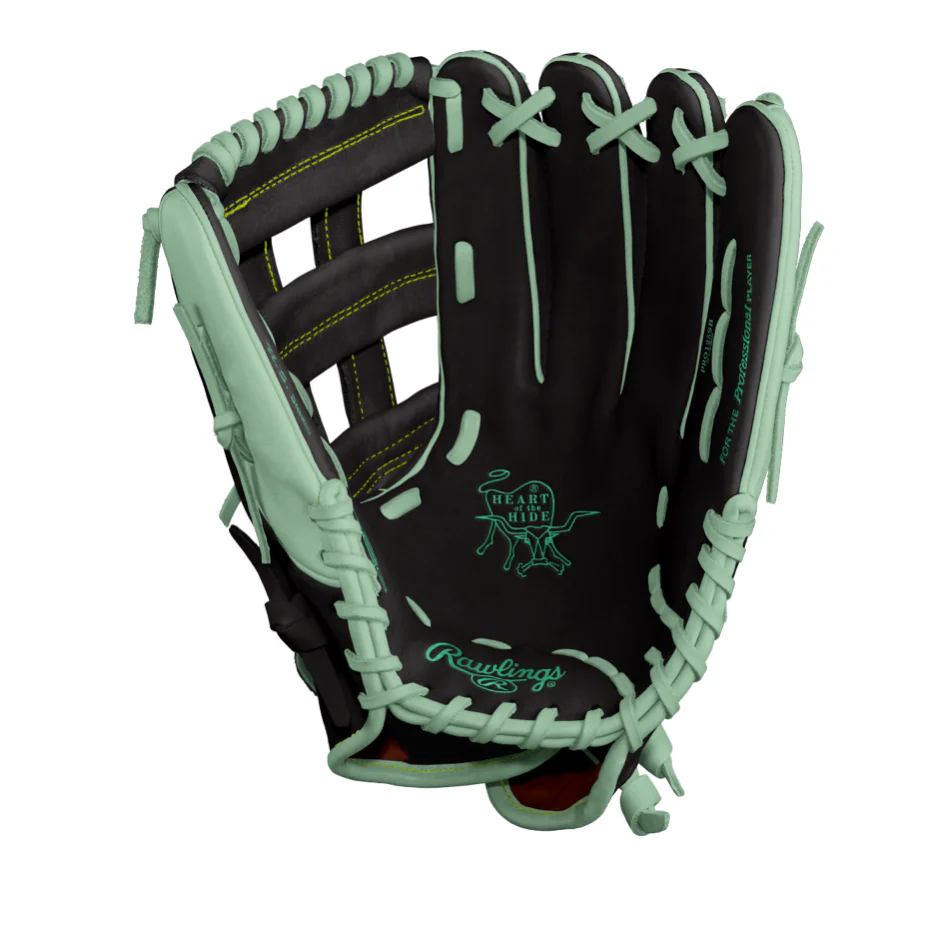 2026 SISC Exclusive Rawlings Heart of the Hide PRO125SB Pattern 12.5" Fielding Glove - 2026-PRO125SB-6-Black/Ocean Mint - Image 2