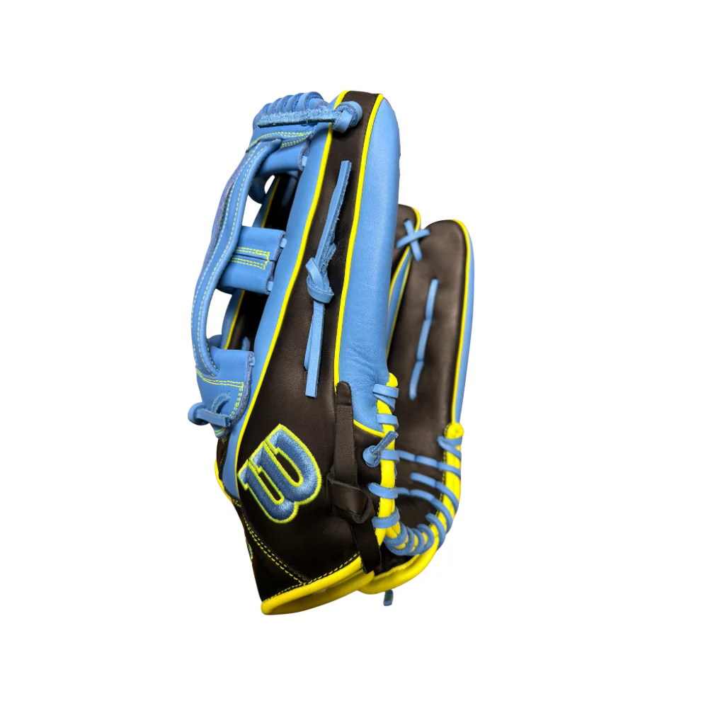 2026 Wilson A1000SP 13” Black/Cool Blue Slowpitch Fielding Glove - WBW10456713 / WBW10457113 - Image 3