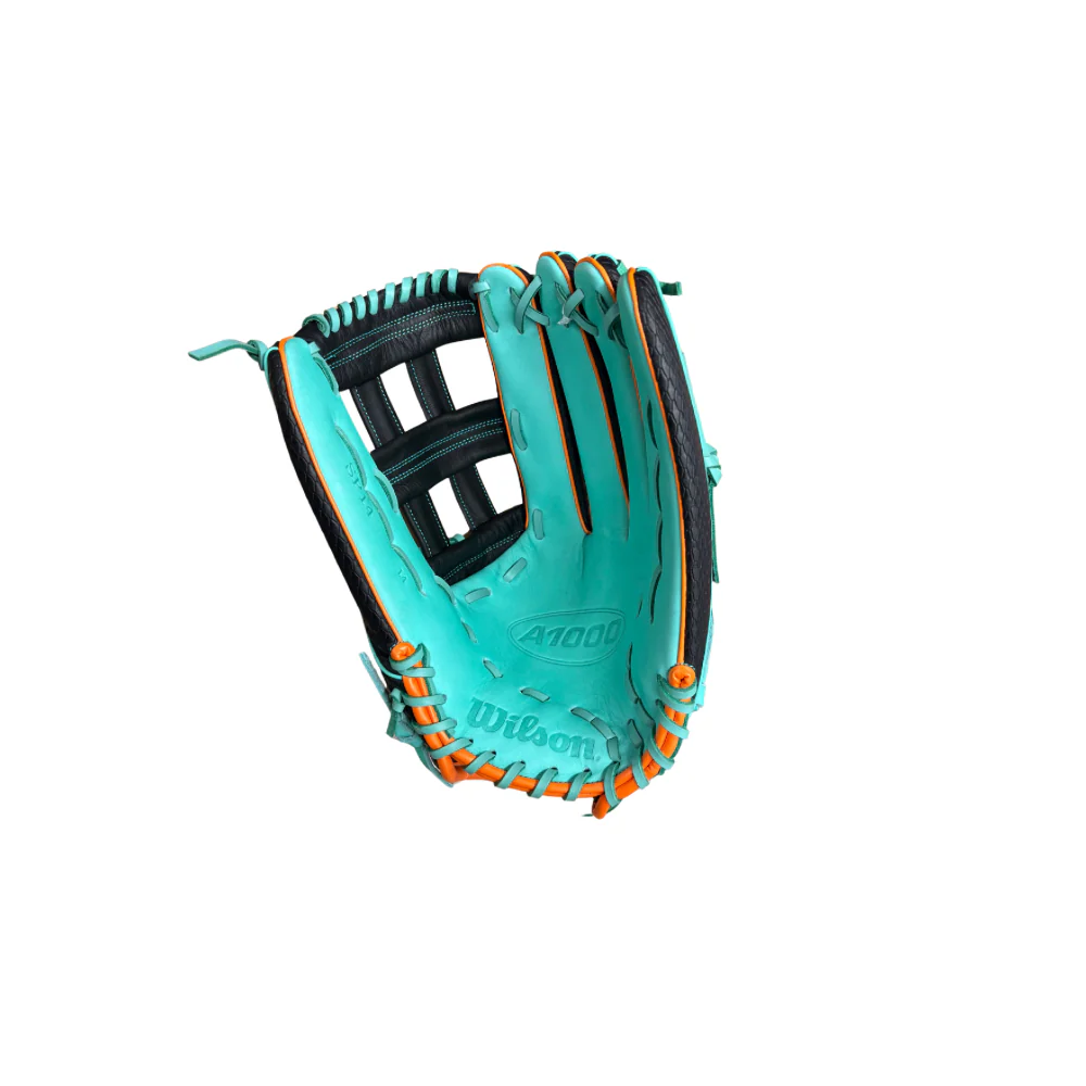 2026 Wilson A1000SP 14” Seafoam/Black/Orange Slowpitch Fielding Glove - WBW10456914 / WBW10457314 - Image 2