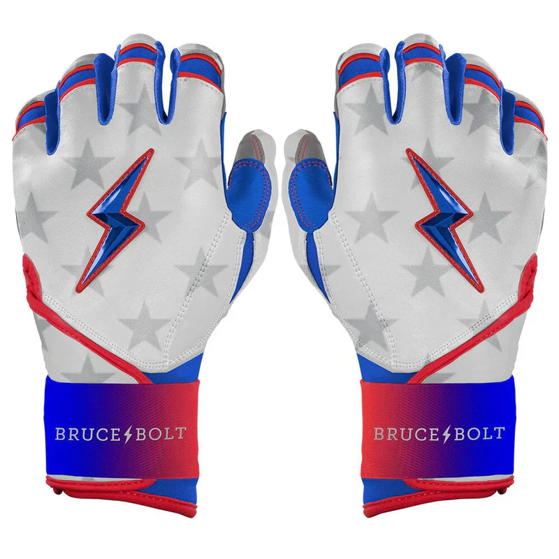 Bruce Bolt Brandon Nimmo Signature Series Short Long Cuff Batting Glove - Nimmo - Stars and Stripes