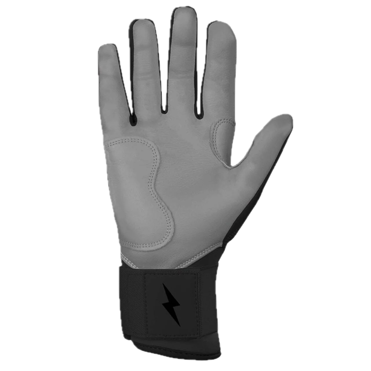 Bruce Bolt Chrome Series Long Cuff Batting Glove - Black - Image 3