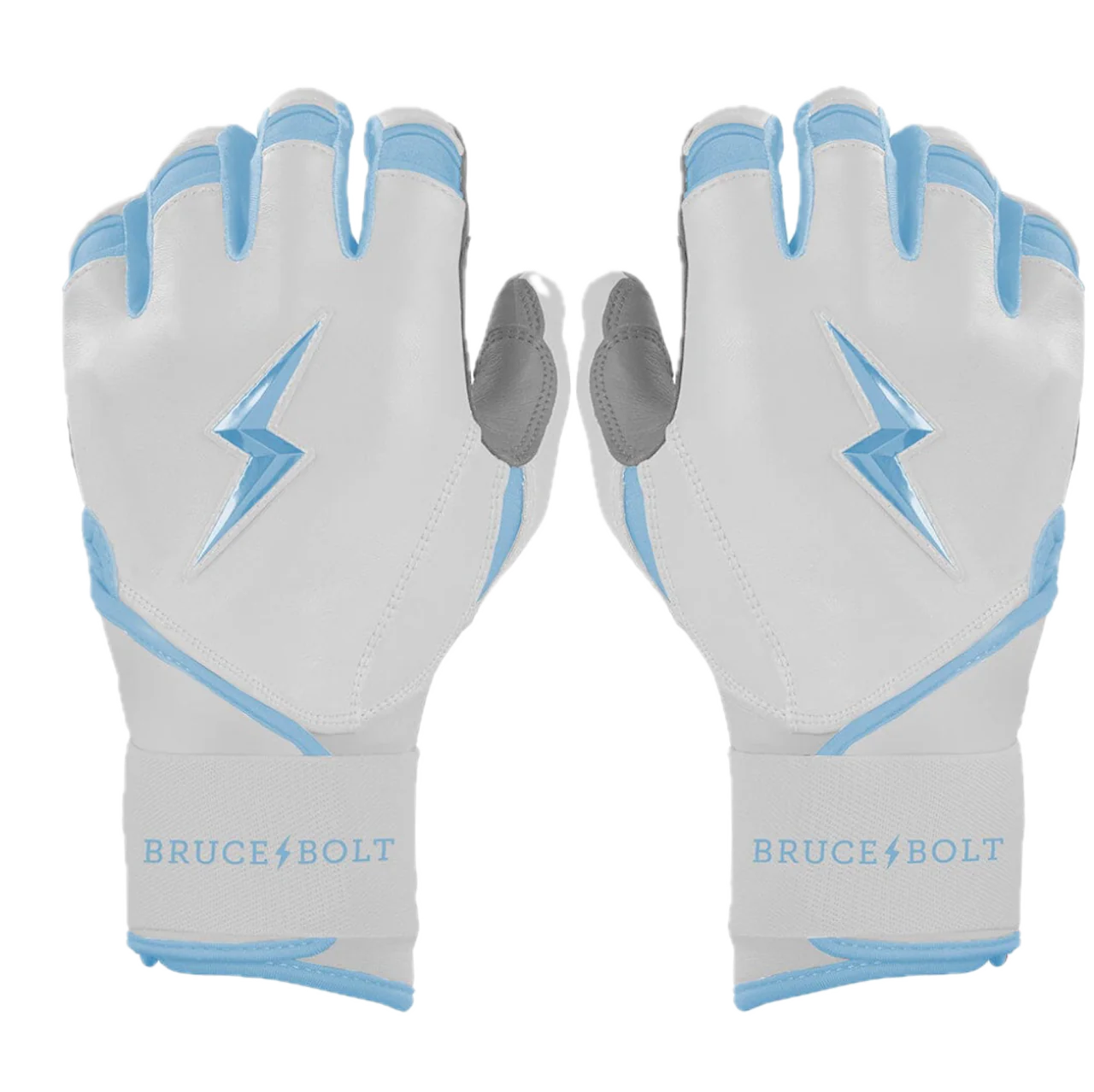 Bruce Bolt Chrome Series Long Cuff Batting Glove - Baby Blue