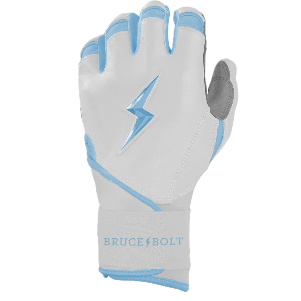 Bruce Bolt Chrome Series Long Cuff Batting Glove - Baby Blue - Image 2