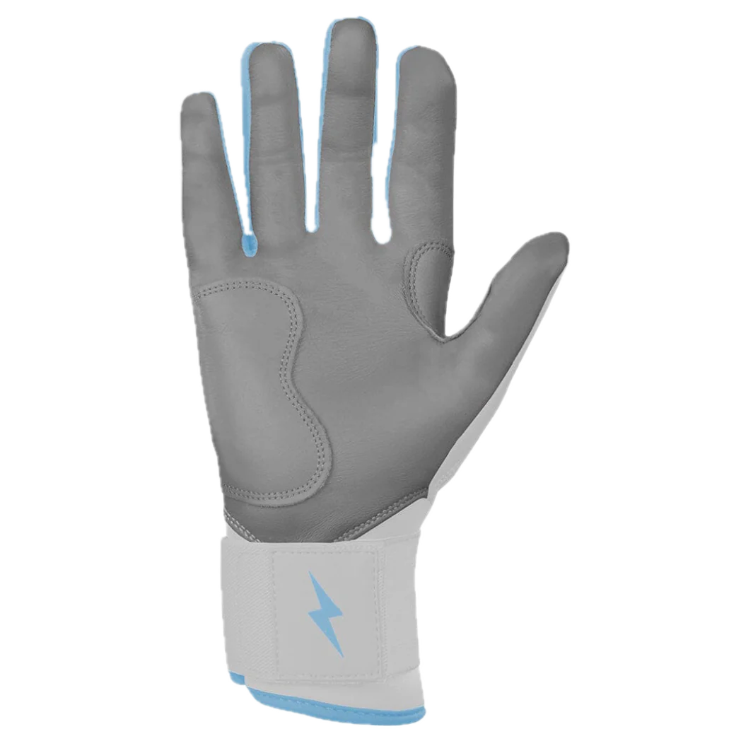 Bruce Bolt Chrome Series Long Cuff Batting Glove - Baby Blue - Image 3