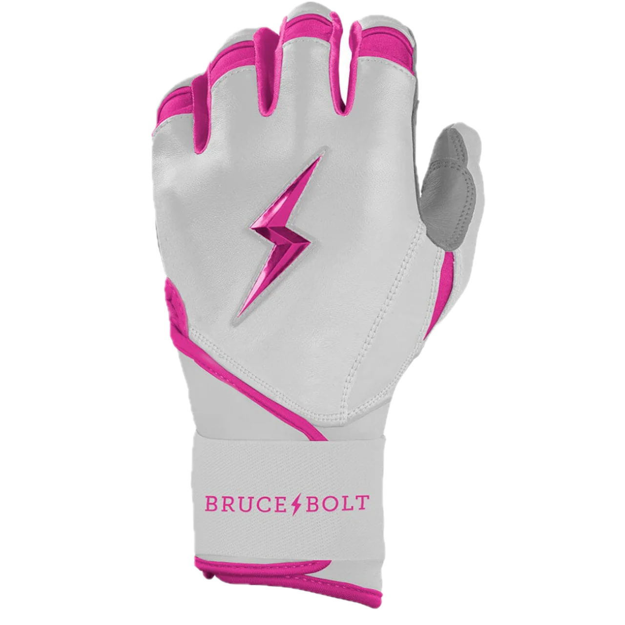 Bruce Bolt Chrome Series Long Cuff Batting Glove - Pink - Image 2