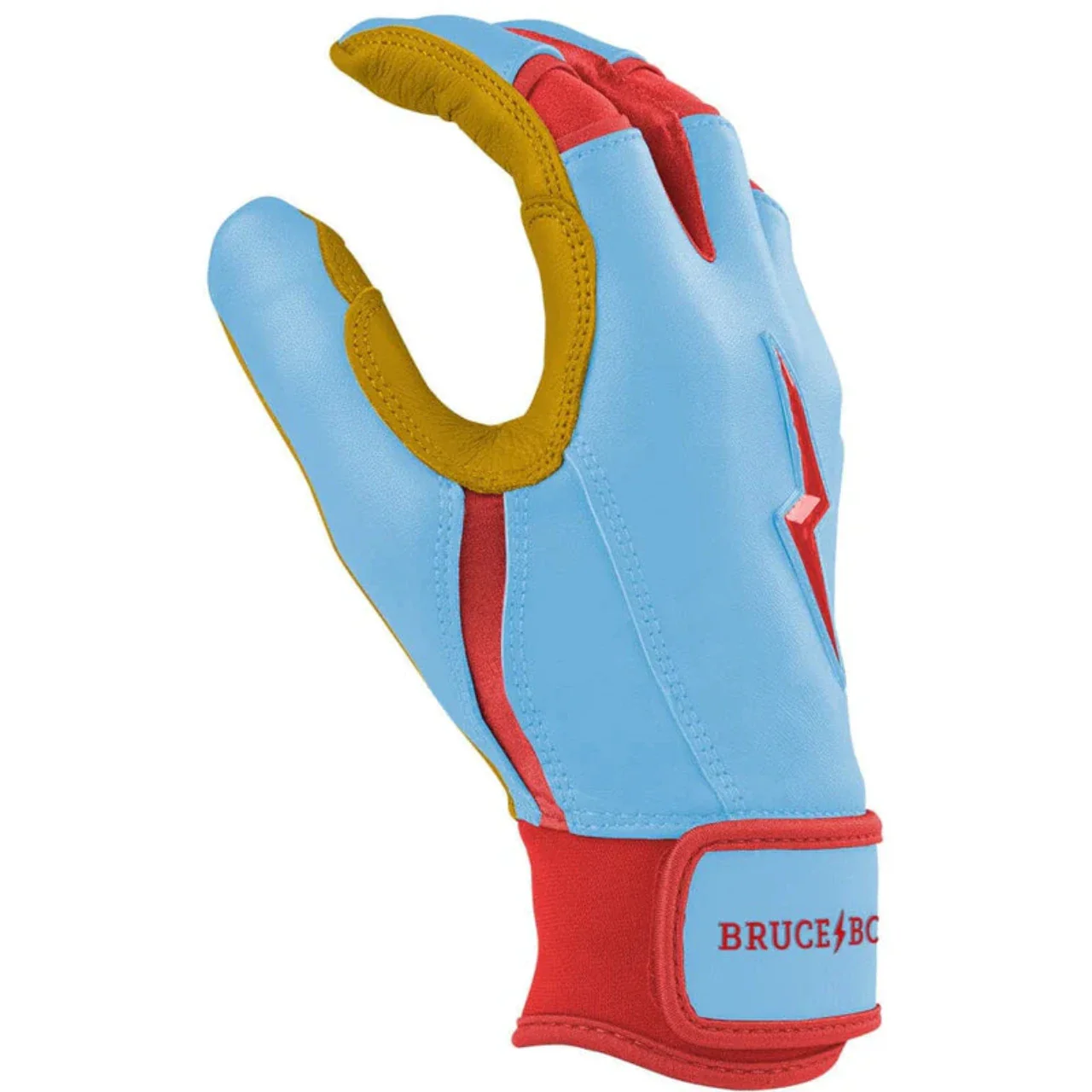 Bruce Bolt Harrison Bader Signature Series Short Cuff Batting Glove - BADER BABY BLUE - Image 4