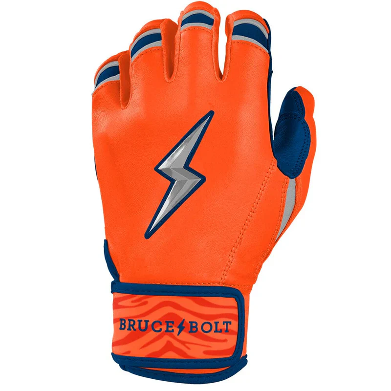 Bruce Bolt Max Clark Series Short Cuff Batting Glove - Clark Navy/Orange - Image 2