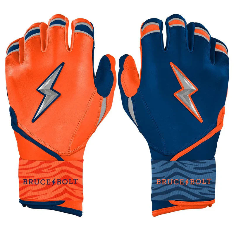 Bruce Bolt Max Clark Signature Series Short Long Cuff Batting Glove - Clarke Navy/Orange