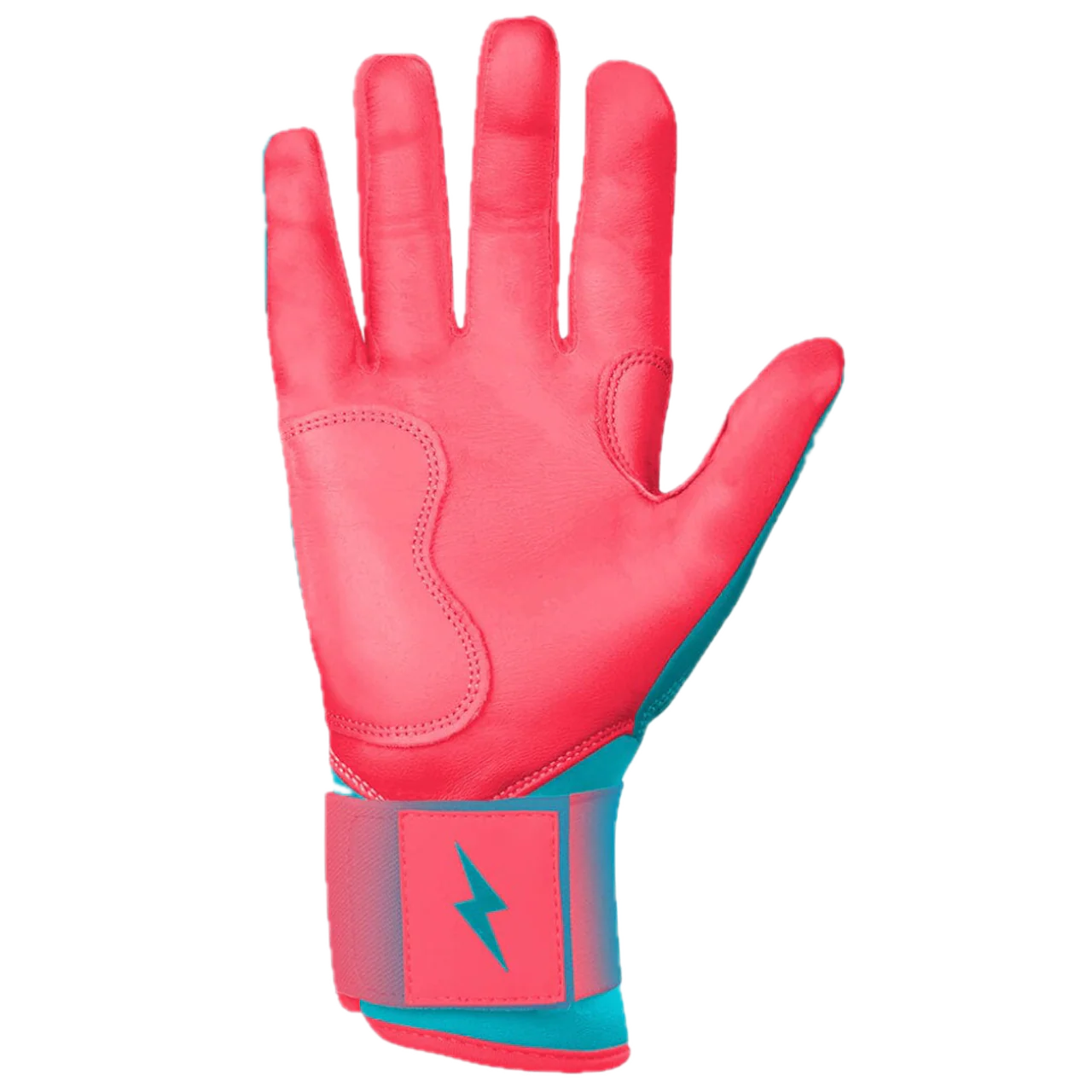 Bruce Bolt MAX Series Long Cuff Batting Glove - Pink/Teal - Image 3