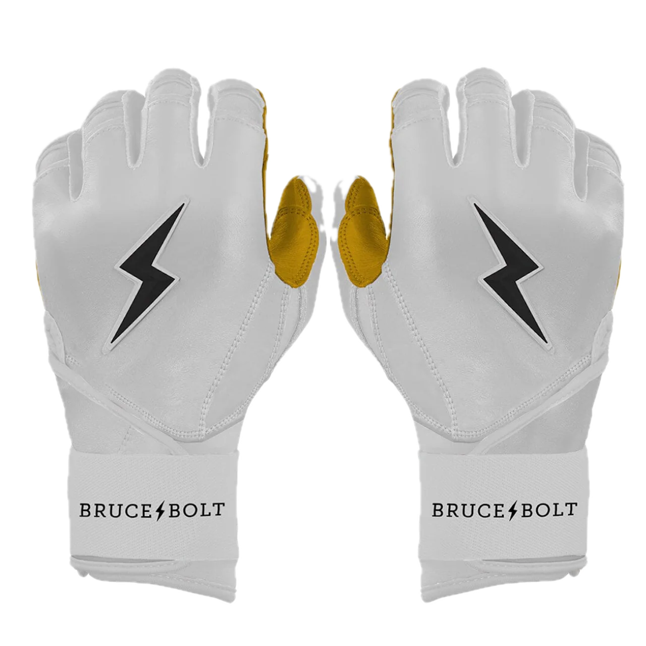 Bruce Bolt Original Series Long Cuff Batting Glove - White
