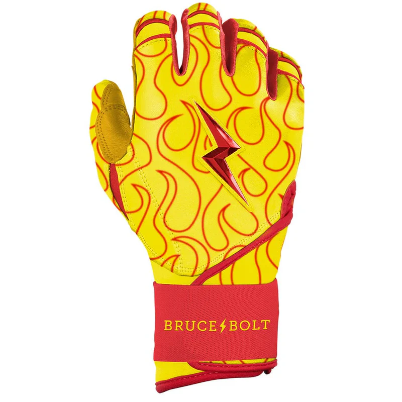 Bruce Bolt Harrison Bader Signature Series Short Long Cuff Batting Glove - Bader Flames - Image 5