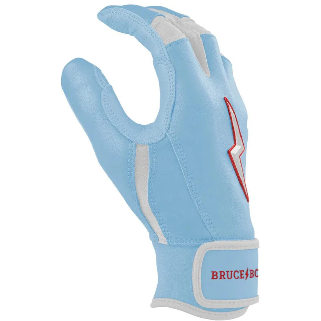 Bruce Bolt Signature Series Short Cuff Batting Glove - HAPP BABY BLUE - Image 4