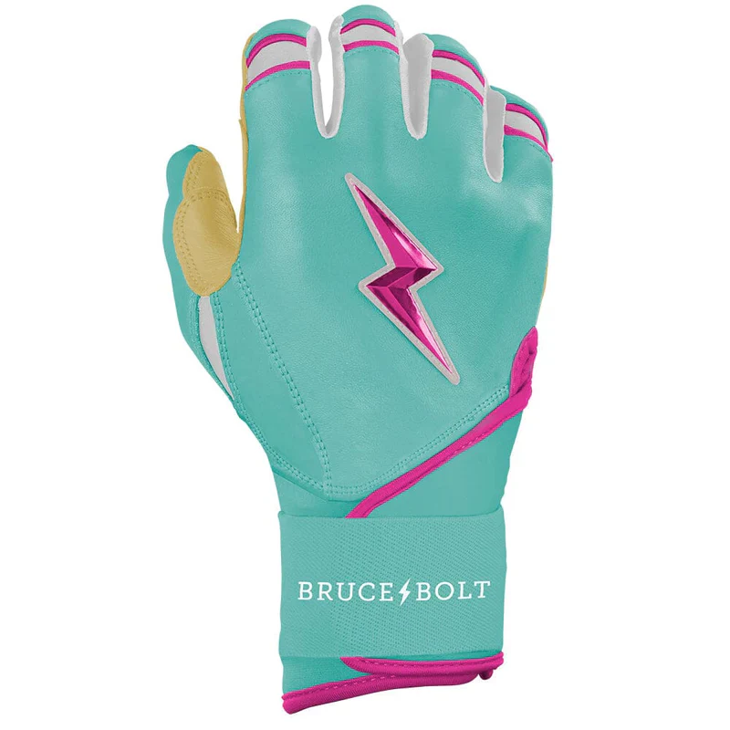 Bruce Bolt Tatis Jr. Signature Series Short Long Cuff Batting Glove - Tatis - Mint/Pink - Image 9