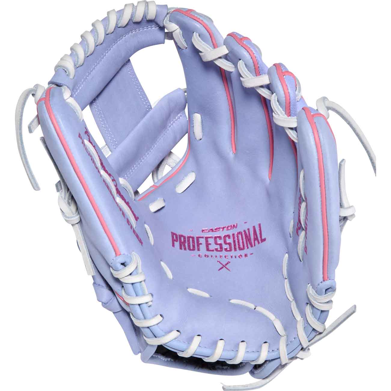Easton ColorSplash 3.0 Pro Collection Perrywinkle / Pink 12" Fastpitch Softball Glove - PCFP120-2PE - Image 2