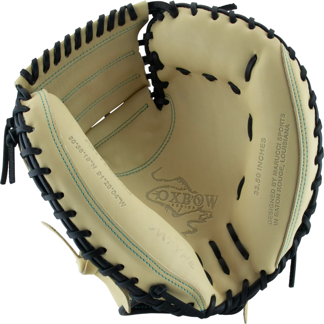 Marucci 235C1 Oxbow M Type 33.5" Solid Back Catcher Mitt/Glove - MFG3OX235C1-CM/BK - Image 2