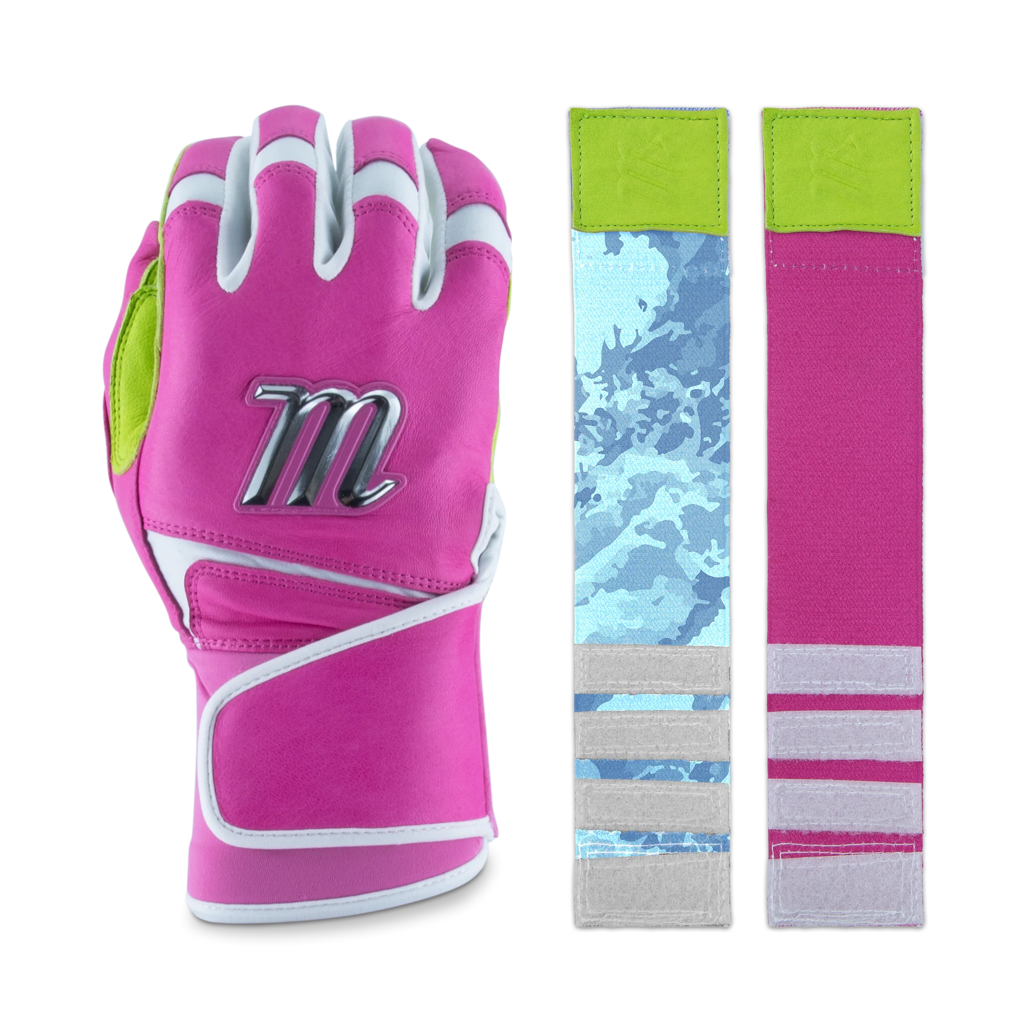 Marucci Remex Adult Pink/Lime Green Batting Gloves - MBRMX-PK/LG