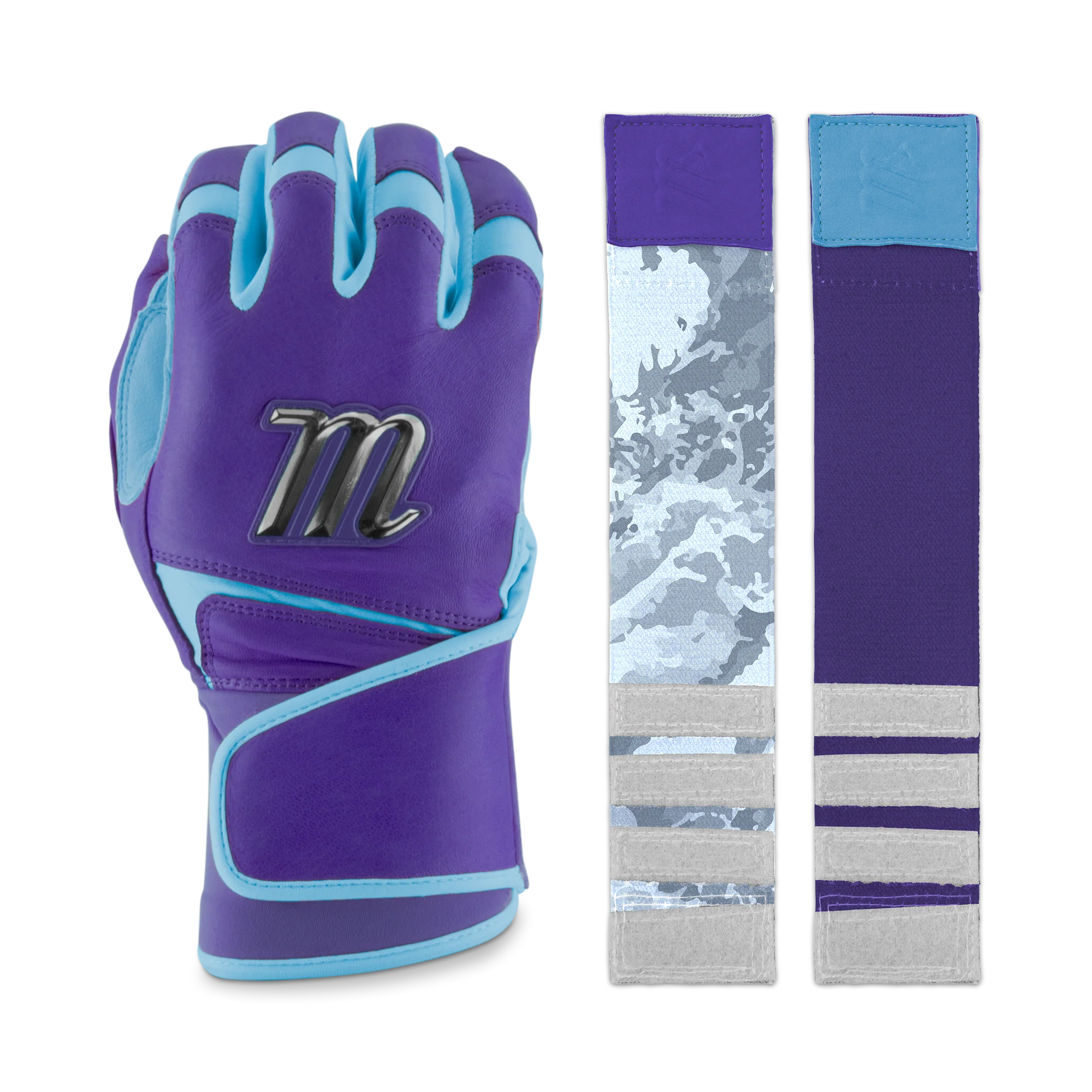 Marucci Remex Adult Purple/Columbia Blue Batting Gloves - MBRMX-PR/CB