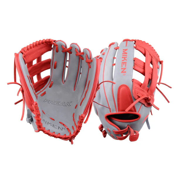 Miken Freak Limited Edition 13" Softball Glove - Grey/Scarlet