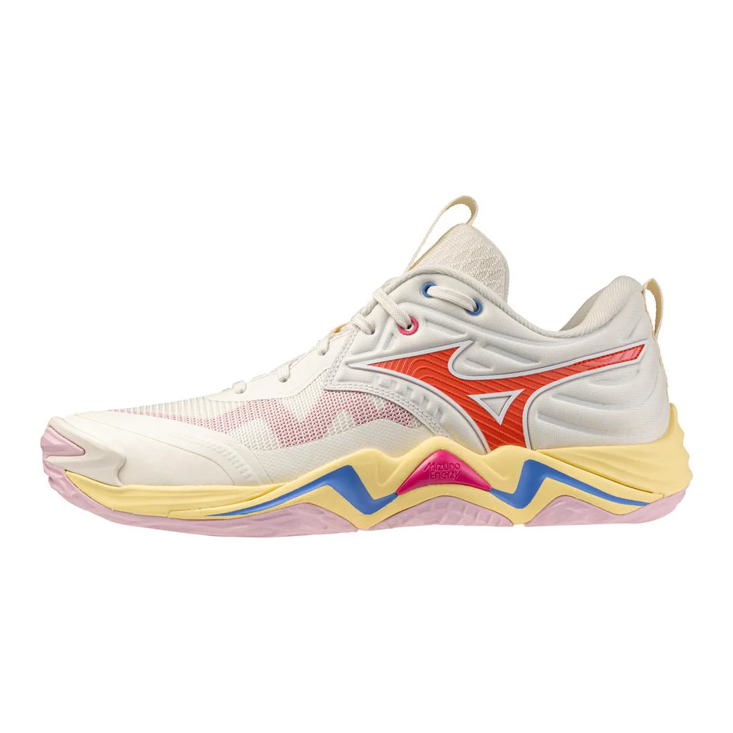 Mizuno Momentum 4 Unisex Volleyball Shoes - Prestine/High Risk Red - 430338.0L1G - Image 4