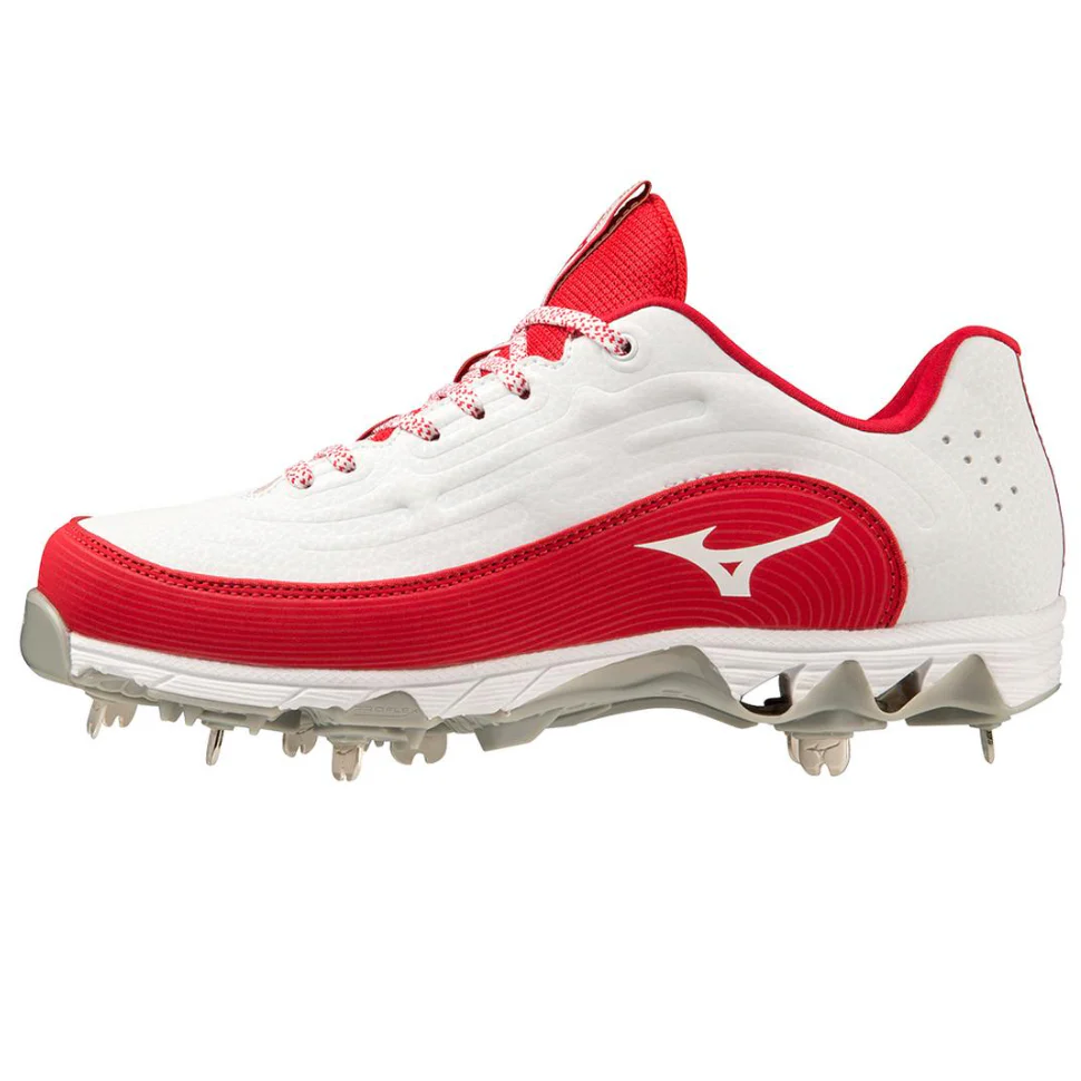 Mizuno Swift 8 Low Women's Fastpitch Metal Cleats White/Red- 320689 - Image 7