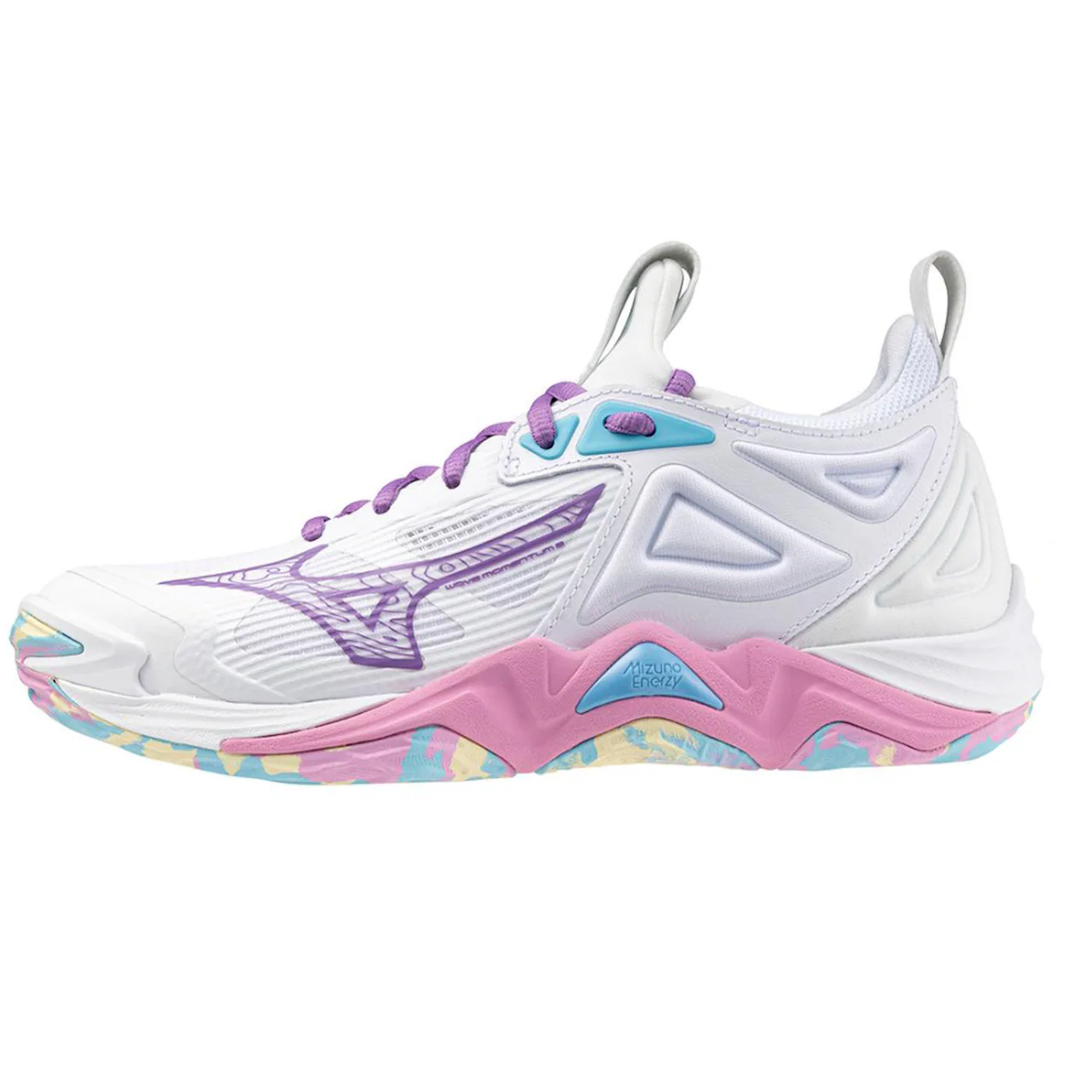 Mizuno Wave Momentum 3 Women's Volleyball Shoes - White/Pink Tetra - Image 2