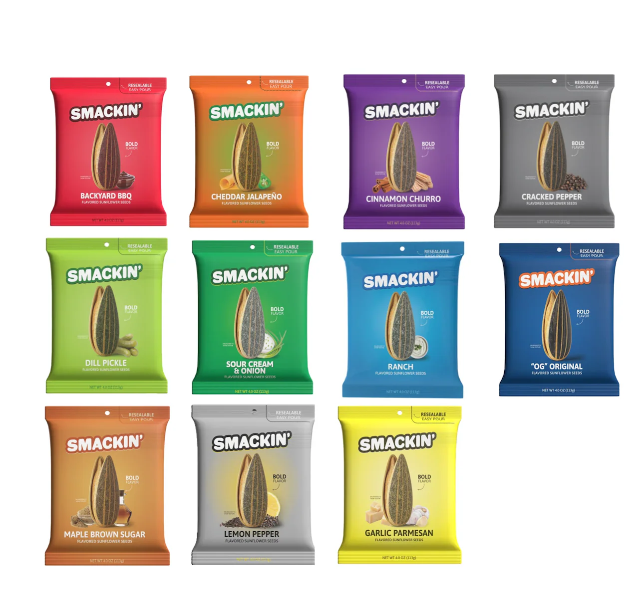 Smackin' Jumbo Sunflower Seeds 4oz Bag - Various Flavours