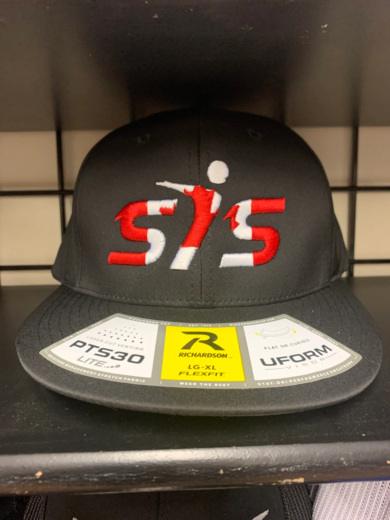 Smash It Sports Canada Hat by Richardson (PTS30) ALL BLACK SISC-SCRIP-RD/WH - Image 3