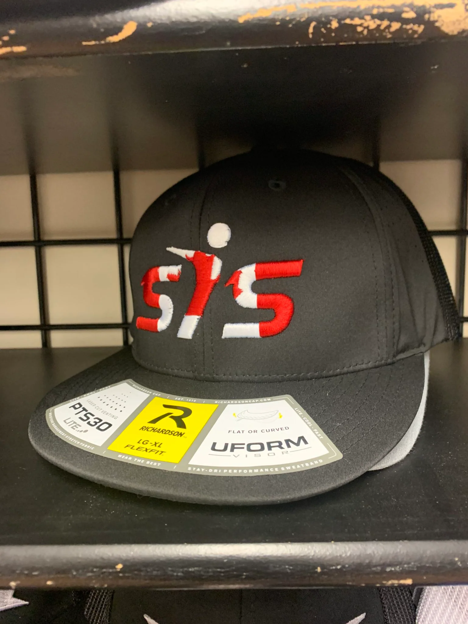Smash It Sports Canada Hat by Richardson (PTS30) ALL BLACK SISC-SCRIP-RD/WH - Image 4