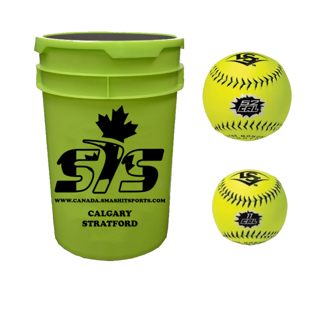 Smash It Sports Canada Softball Ball/Bucket Combo - SISC-COMBO-BUCKET-SOFTBALLS - Image 2