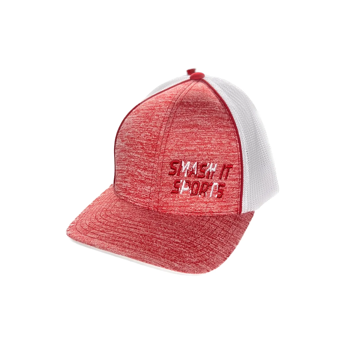 Smash it Sports Red Heathered Pacific 406F Flexfit Hat - 406F-PAC-SMASHITSPORTS-HEATHERED-RD