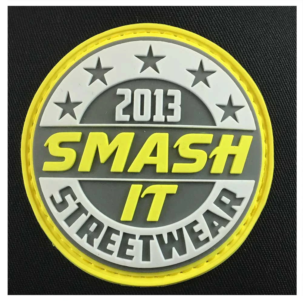 Smash It Streetwear Snapback All Black/Charcoal, White, & Yellow Rubber Patch - Image 3