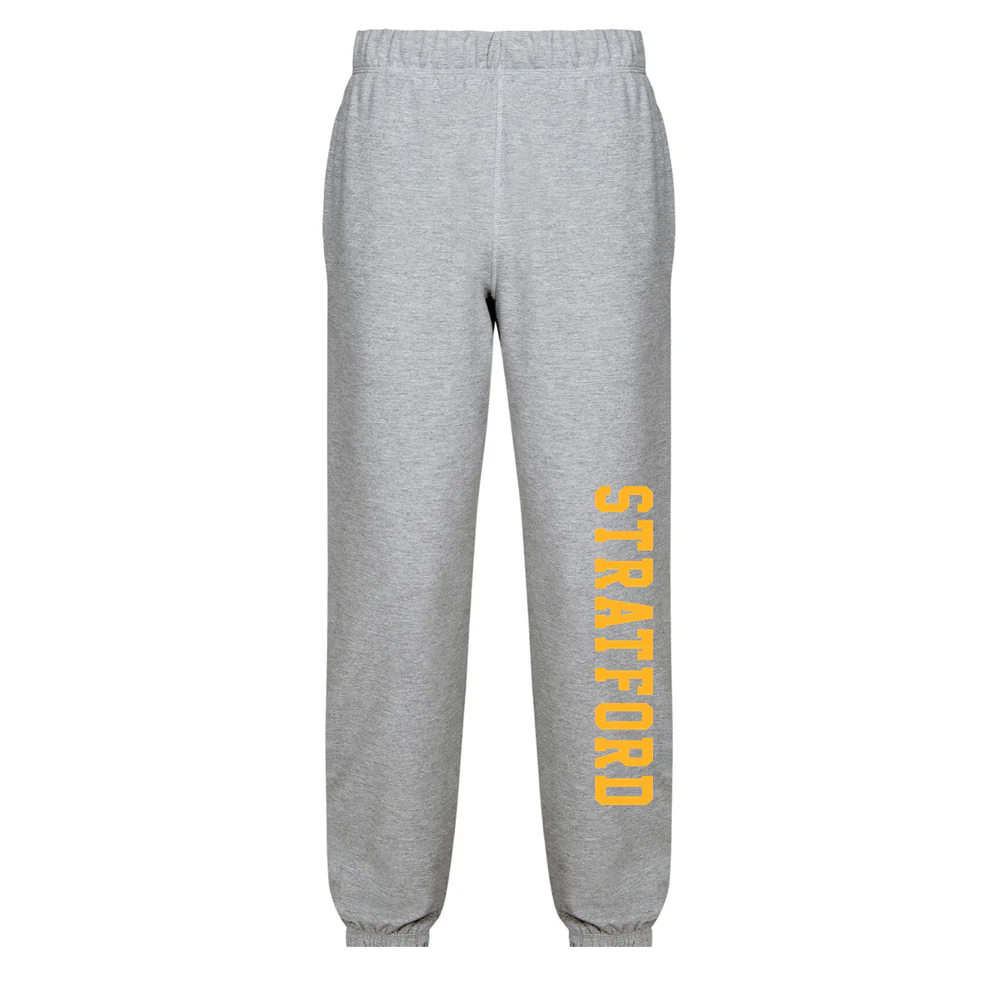 Stratford Volleyball Gold Closed Athletic Grey Sweatpants - SVC-Gold-CLOSED-SWEATPANTS-SANMAR-ATC2800-Athletic Gray