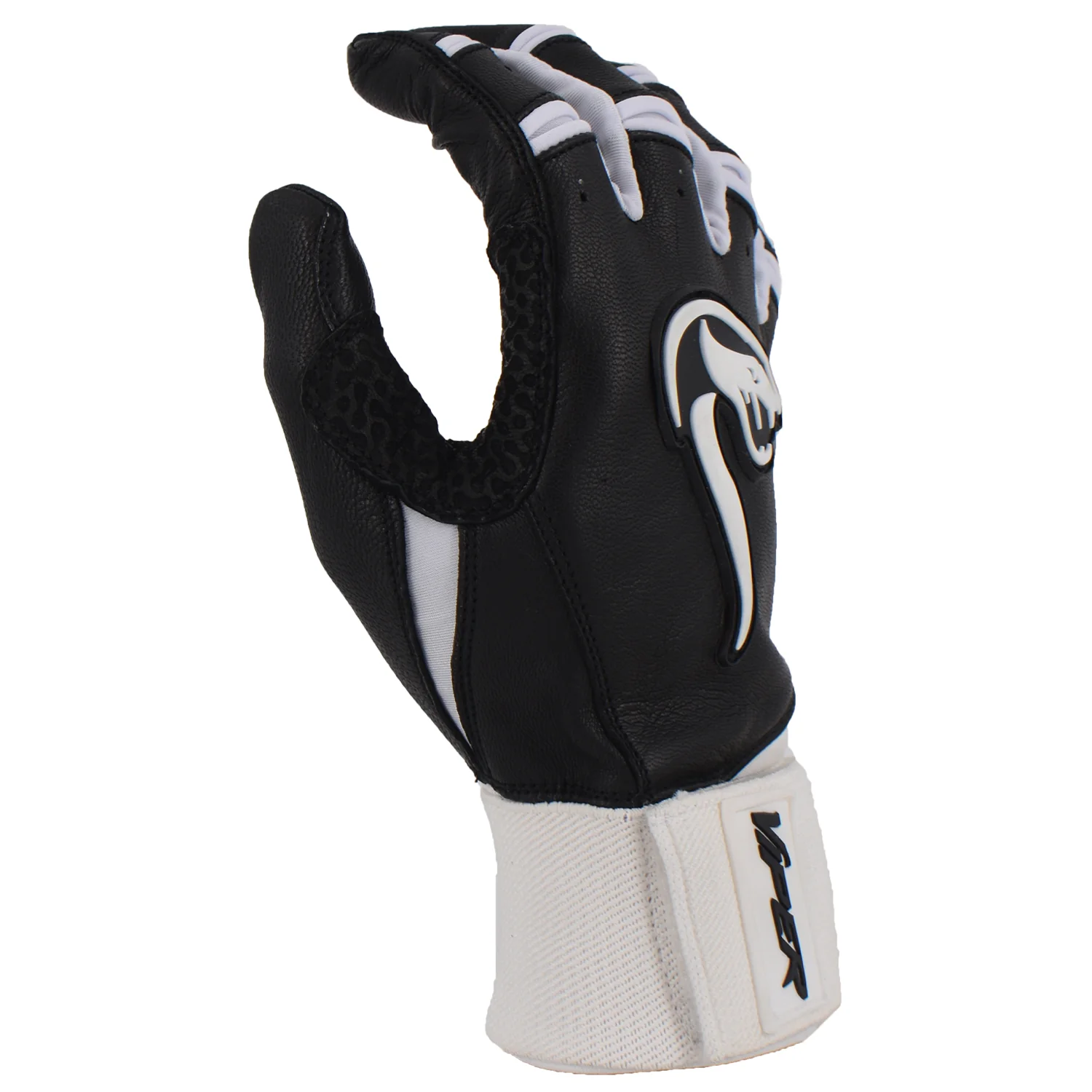 Viper Grindstone Long Cuff Batting Glove - Black/White - Image 2