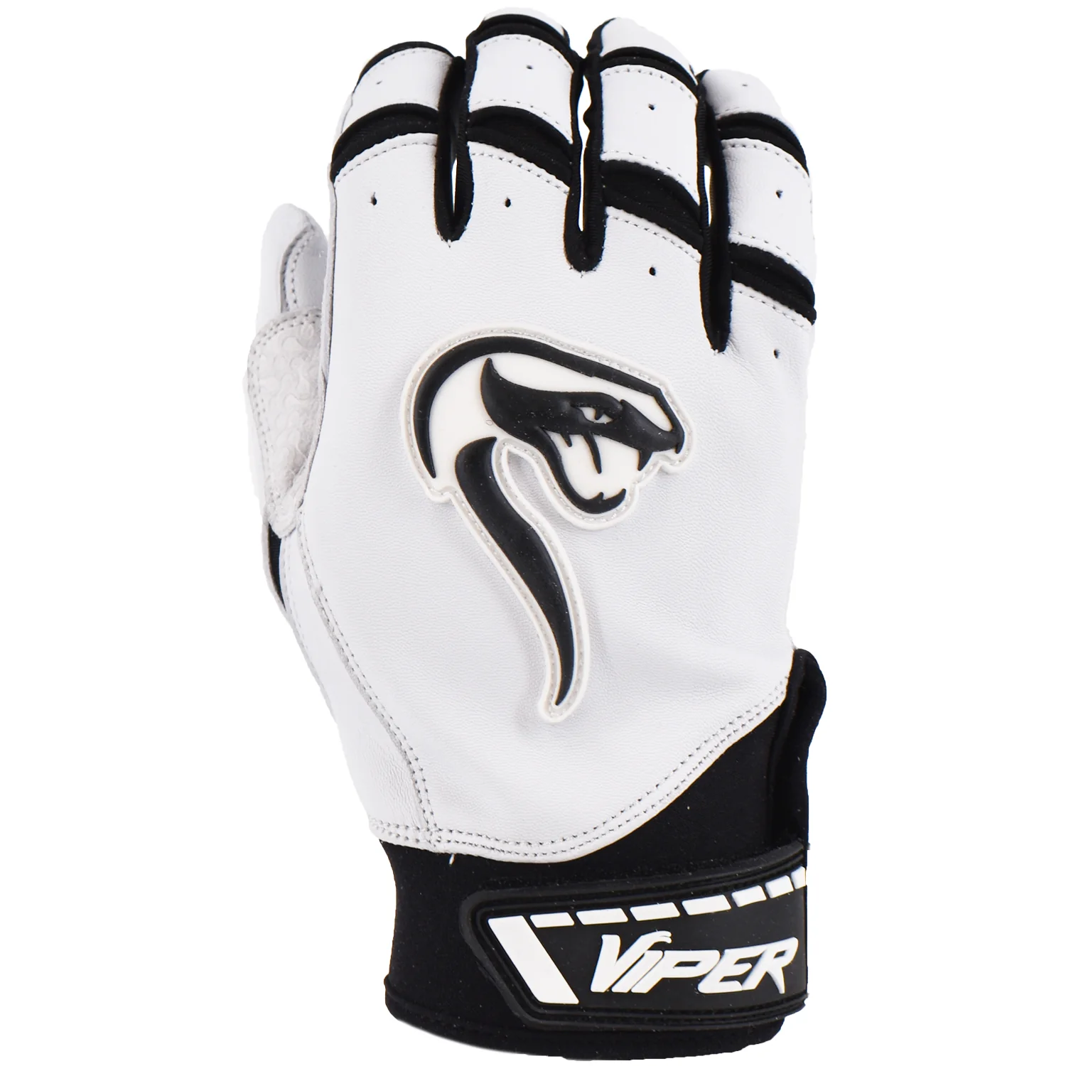 Viper Grindstone Short Cuff Batting Glove - White/Black - Image 2