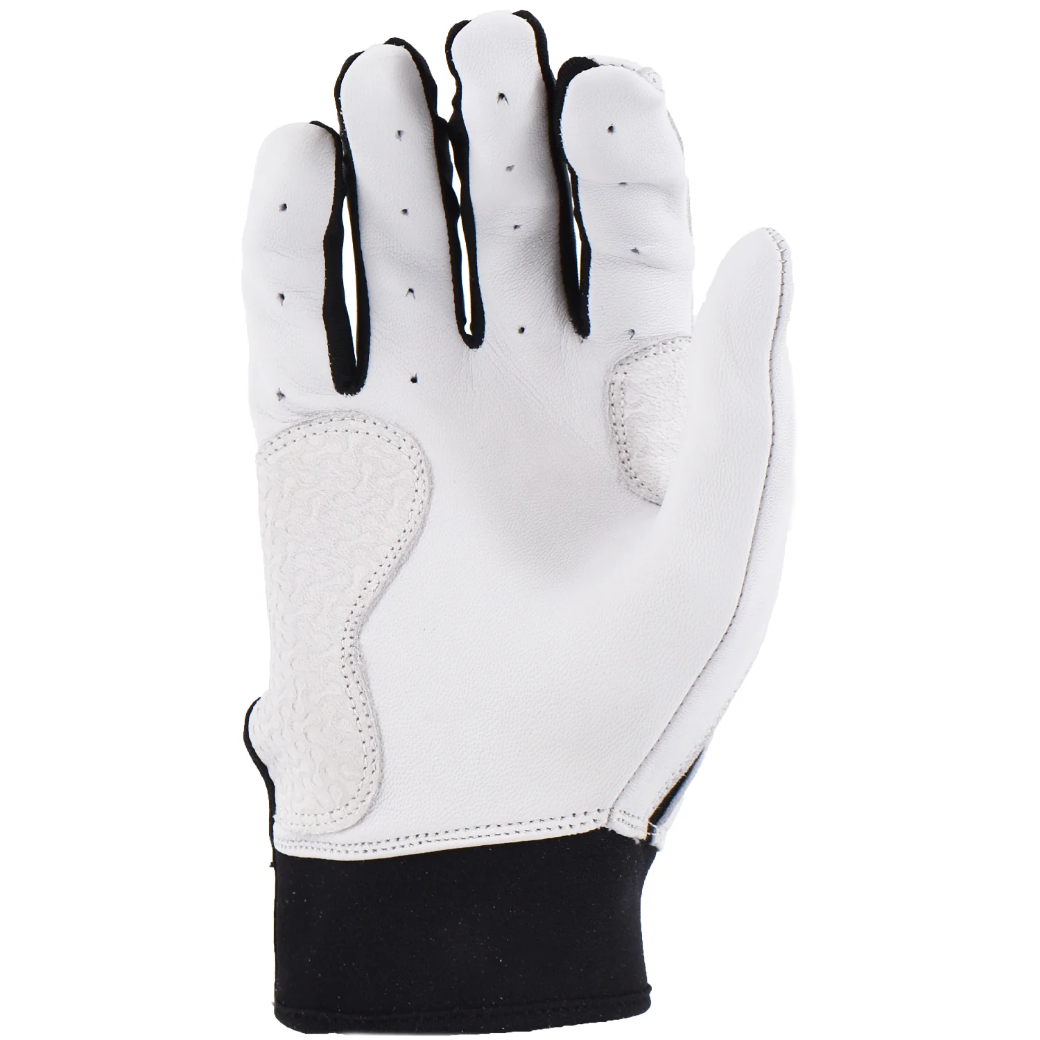 Viper Grindstone Short Cuff Batting Glove - White/Black - Image 3
