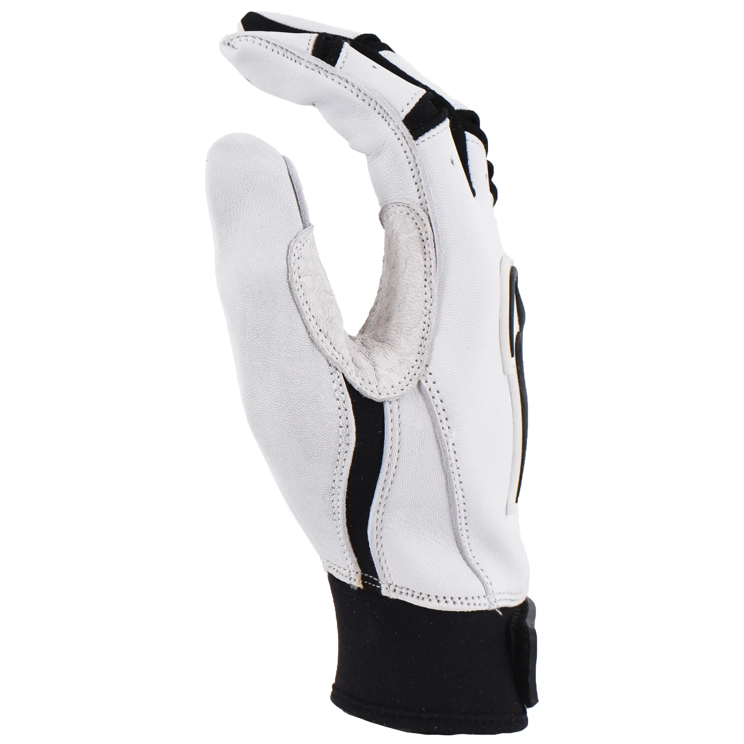 Viper Grindstone Short Cuff Batting Glove - White/Black - Image 4