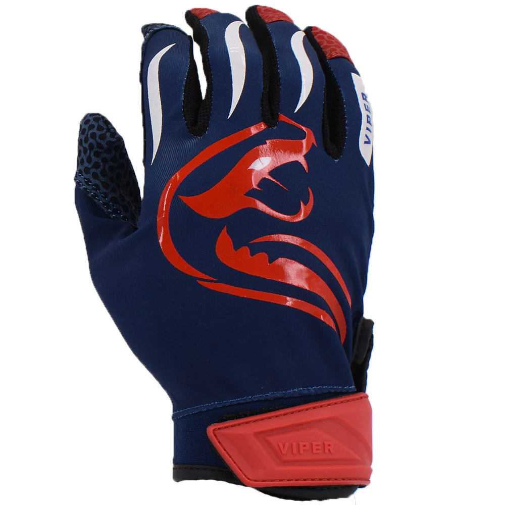 Viper Lite Premium Batting Gloves Leather Palm Navy/Red/White