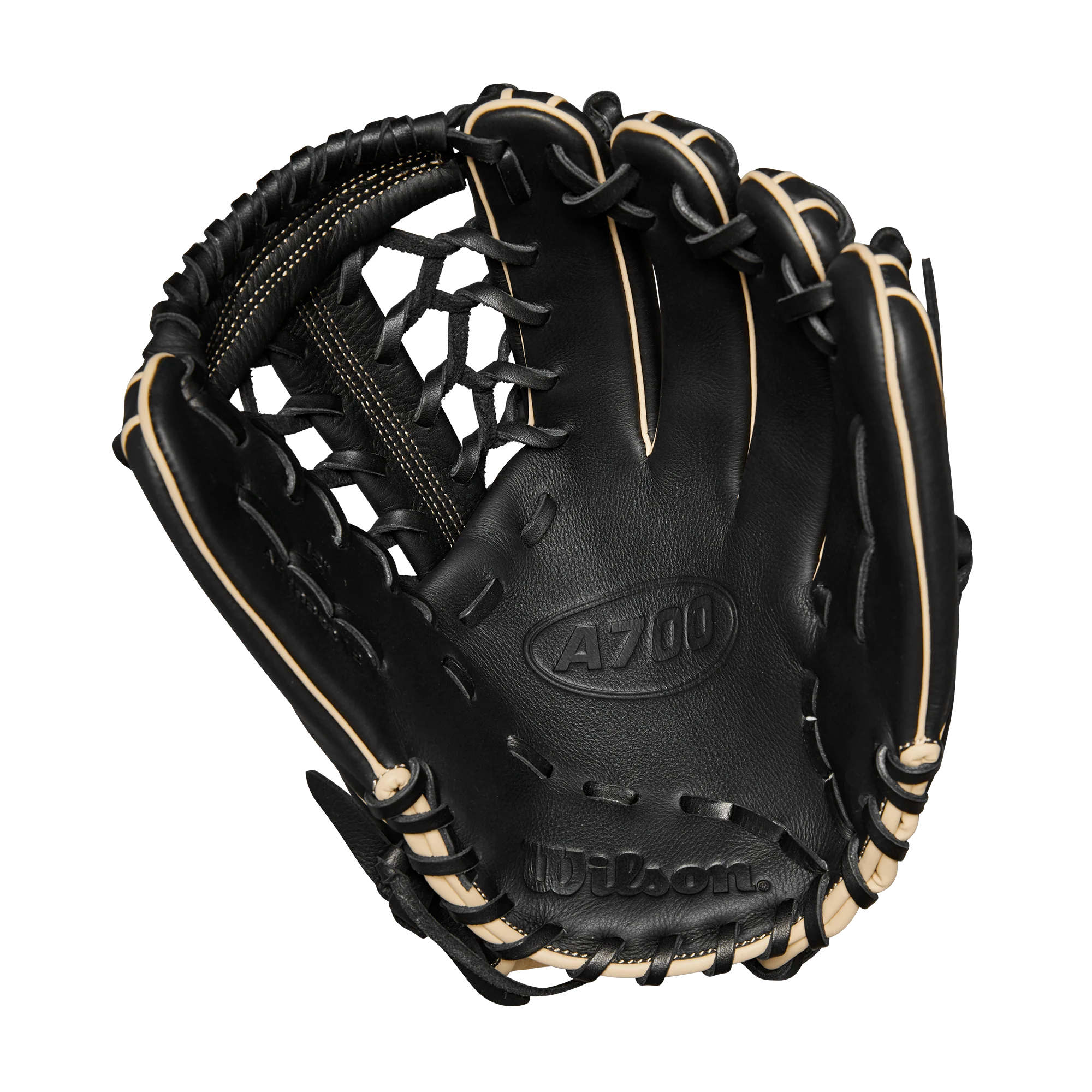 Wilson A700 12" Baseball Fielding Glove Black/Blonde - WBW10142812 / WBW10142912 - Image 2