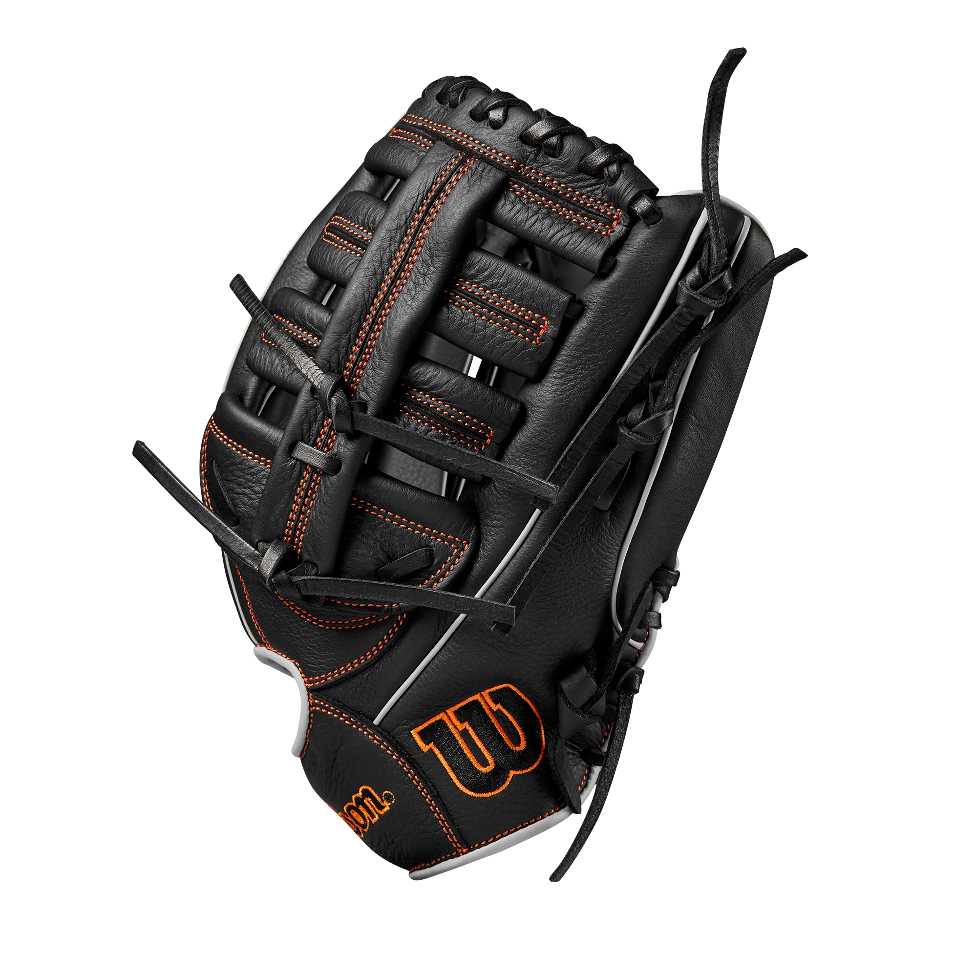 Wilson A700 12.5" Baseball Fielding Glove Black/Orange/Silver - WBW101430125 / WBW101431125 - Image 3