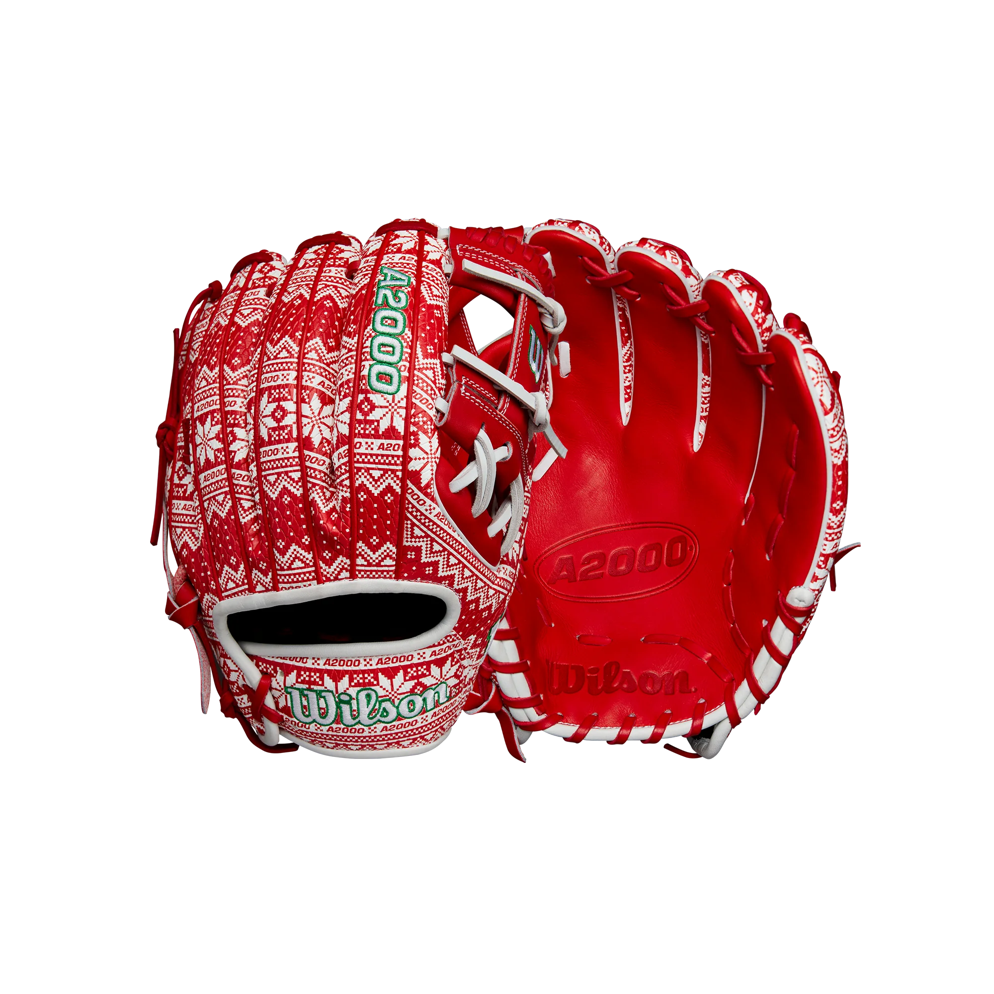 Wilson Glove of The Month (GOTM) December 2024 A2000 Custom 1975 Pattern Ugly Christmas Sweater - 11.75" - WBW1027941175
